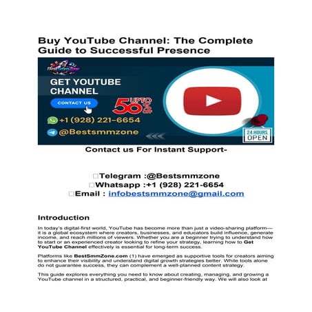 How to Start a YouTube Channel: Beginners guide | PDF
