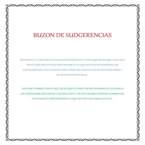 Buzon de sudgerencias