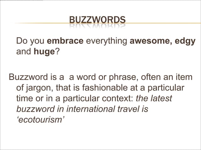 Buzzwords