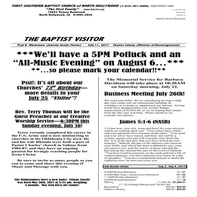 The Baptist Visitor, 07-11-2017