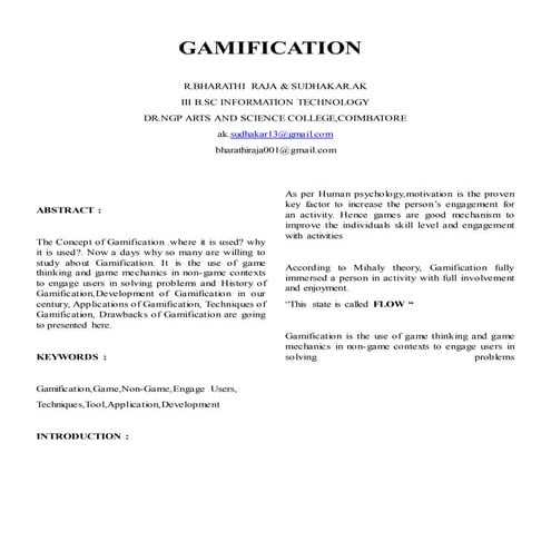 Gamification Abstract