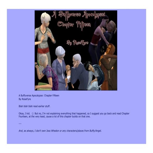 A Buffyverse Apocalypse: Chapter Fifteen