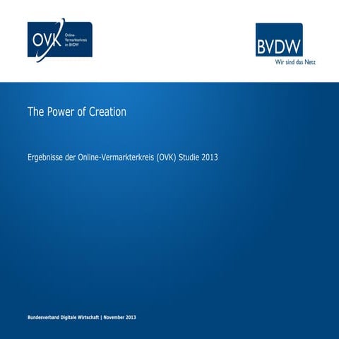 The Power of Creation - Neue Studie des OVK