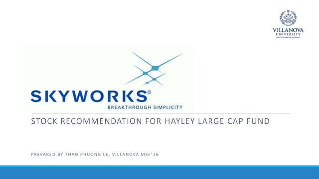 Skyworks Presentation_Haley Large-Cap Fund