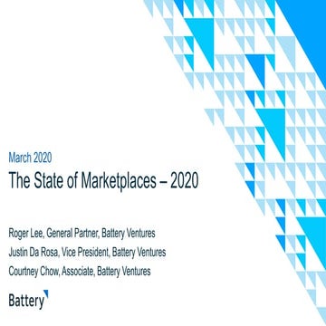 The State of Marketplaces - March 2020
