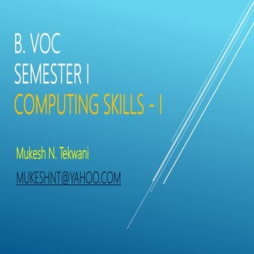 B Voc Sem1-Session 1-Introduction to Computers