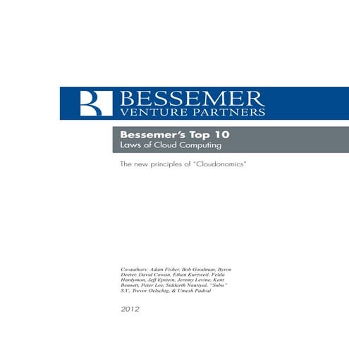 Bvp 10 laws of cloud computing 2012 release