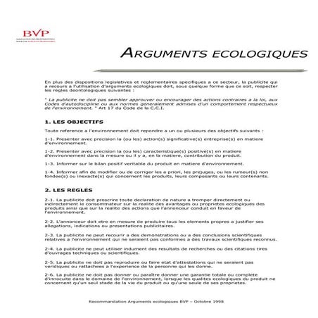 Bvp arg ecolo