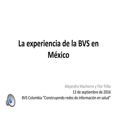 La experiencia de la BVS México