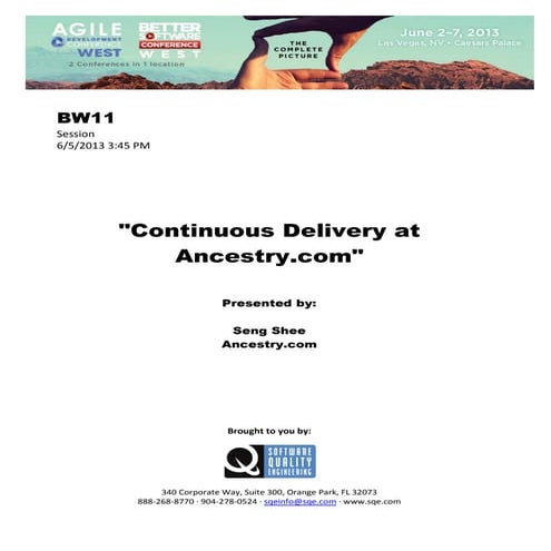 Continuous Delivery at Ancestry.com