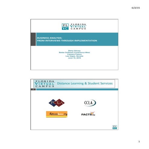 Business Analysis: From Interviews through Implementation