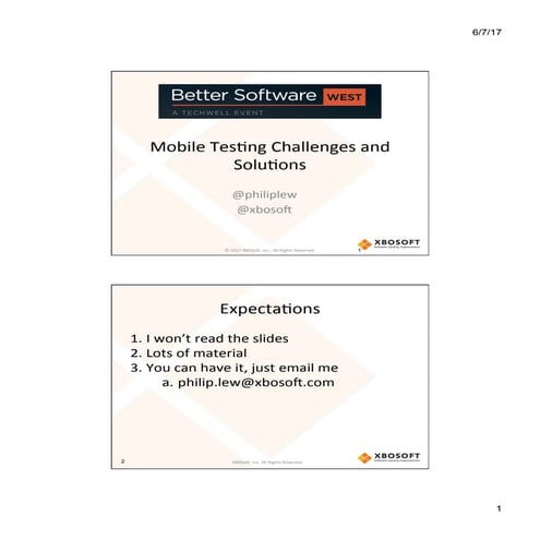 Mobile Testing: Challenges and Solutions