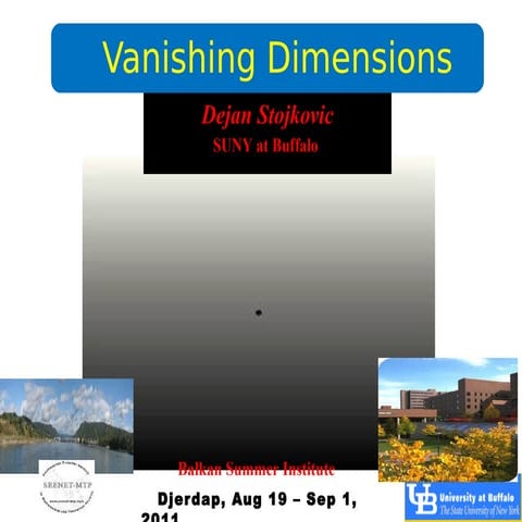 D. Stojkovic - Vanishing Dimensions: Theory and Phenomenology