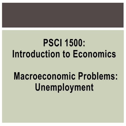 Topic 6 - Unemployment & Inflation