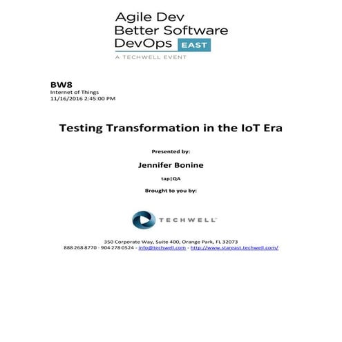 Testing Transformation in the IoT Era