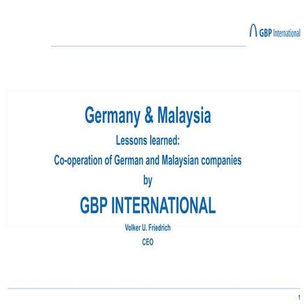Malaysia & Germany: Lessons learned
