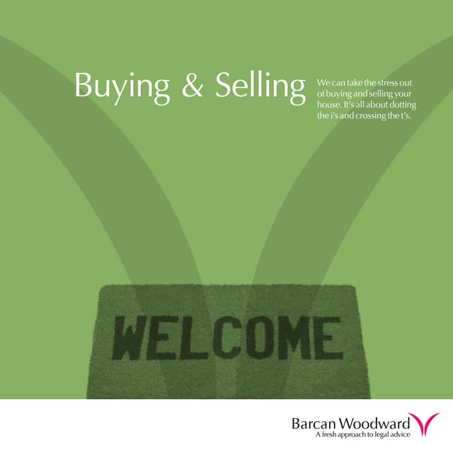 Residential conveyancing brochure from Bristol solicitor, Barcan Woodward