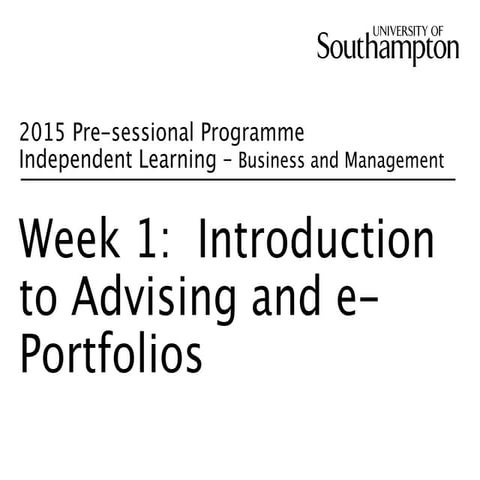 B Week 1 Introduction to Advising 2015 Business