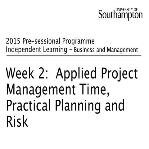 B Week 2 Time Management 2015 Business