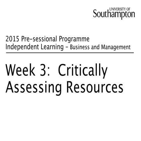 B Week 3 Assessing Resources 2015 Business