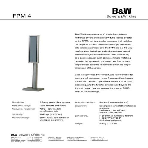 Bw fpm4 fiche produit