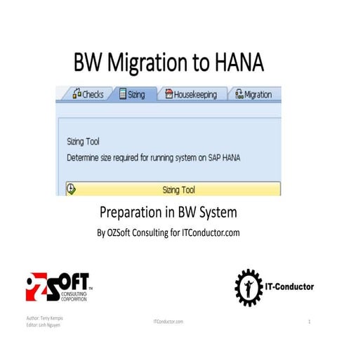 BW Migration to HANA Part1 - Preparation in BW System