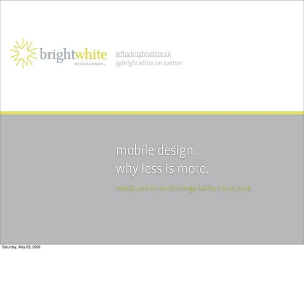 Mobile Web Design. Less is More