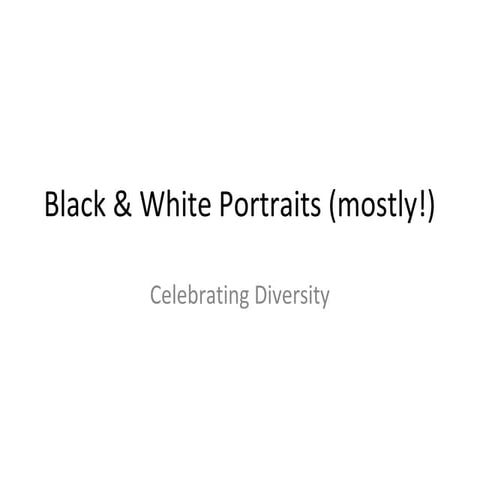 B&W Portraiture - Artist Research