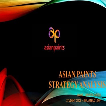 Asian paints Sales and Distribution strategy | PPTX