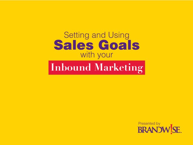 Using and Setting Website Sales Goal