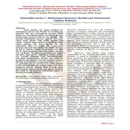 Project report of (biodiesel extraction from waste plastic) | PDF
