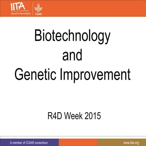 Biotechnology and Genetic Improvement