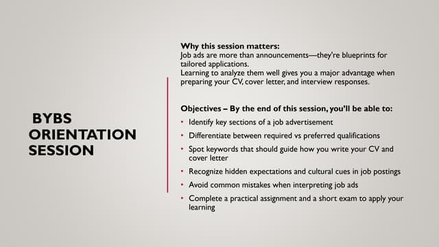 Build Your Best Self (BYBS) Fellowship Orientation Slide Deck