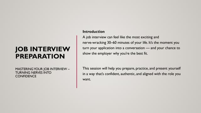 Mastering Your Job Interviews | Turning Nerves into Confidence | Build Your Best Self Fellowship