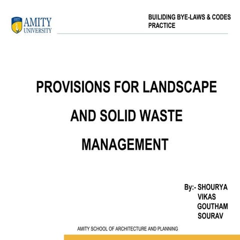 provision for landscape and solid waste management bye laws