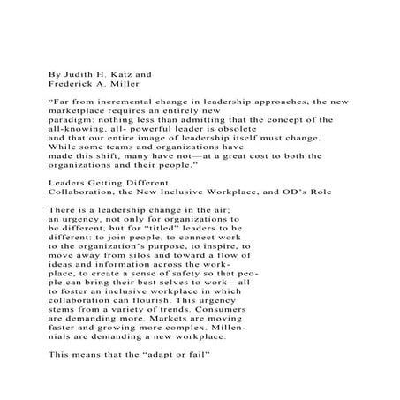 By Judith H. Katz and Frederick A. MillerFar from incr.docx