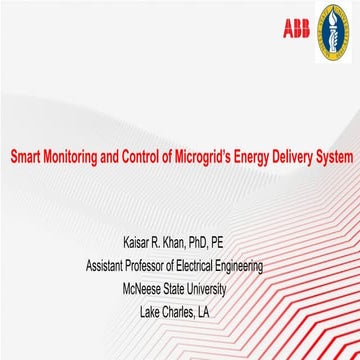 Smart Monitoring and Control of Microgrid’s Energy Delivery System