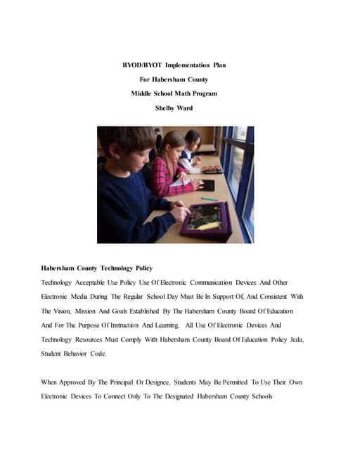 Byod byot implementation plan
