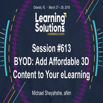 BYOD: Add Affordable 3D Content to Your eLearning