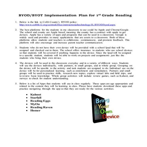 Byod implementation plan