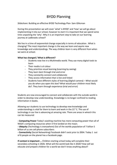 Byod planning