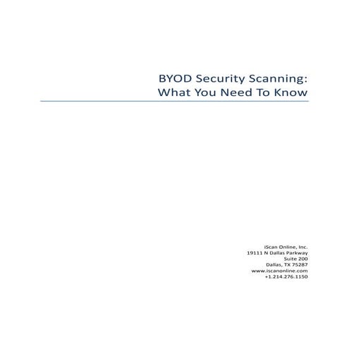 BYOD Security Scanning