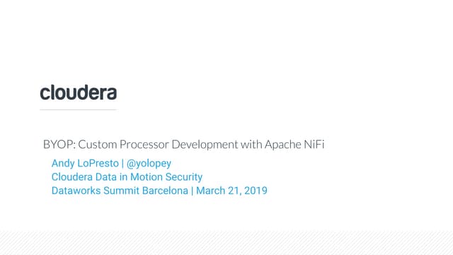 BYOP: Custom Processor Development with Apache NiFi