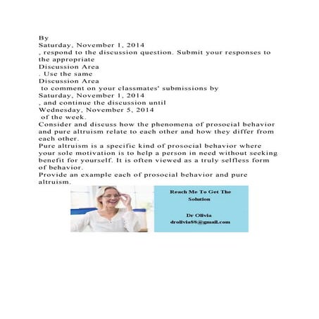 By Saturday, November 1, 2014, respond to the discussion questio.docx