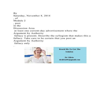 By Saturday, November 8, 2014, of Module 2, post in the .docx