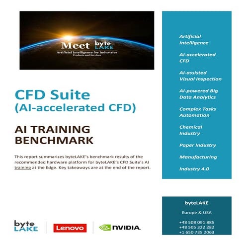 byteLAKE's CFD Suite (AI-accelerated CFD) - AI Training at the Edge (benchmark)