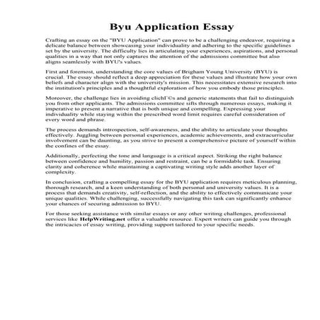 Byu Application Essay Boston college mba application essays in 2021
