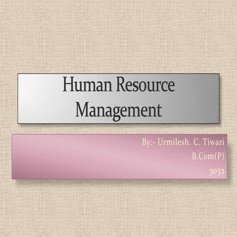 Human Resource Management (in TATA Motors)