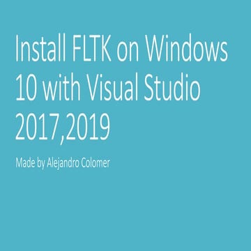 Fltk on win10 with visual studio