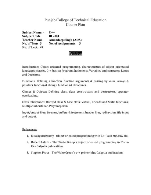C++ Course module